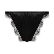 Dolce & Gabbana Sidenbriefs med spets Black, Dam