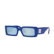 Dolce & Gabbana Metallgrå och silver speglade solglasögon Blue, Unisex