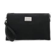 Dolce & Gabbana Svart tygclutch, Stilfull modell Black, Herr