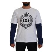 Dolce & Gabbana Vit Blå Crown Tröja White, Herr