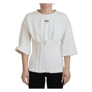 Dolce & Gabbana Vit Korsett Stretch Bomull Top T-shirt White, Dam