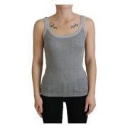 Dolce & Gabbana Grå Bomull Modal Tank Top T-shirt Gray, Dam