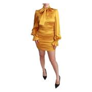 Dolce & Gabbana Gul Silke Stretch Sheath Bodycon Mini Klänning Yellow,...