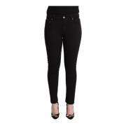 Dolce & Gabbana Svarta Bomulls Mid Waist Denim Slim Fit Jeans Black, D...