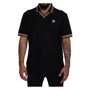 Dolce & Gabbana Svart Silkeskrage Polo T-shirt Black, Herr
