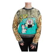 Dolce & Gabbana Crewneck Sweater med Year of the Pig Motiv Multicolor,...