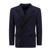 Dolce & Gabbana Blå Dubbelknäppt Blazer Ss23 Blue, Herr