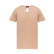 Hanro Bomull T-shirt Beige, Herr