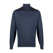 John Smedley Midnight Blue Merino Roll-Neck Sweater Blue, Herr