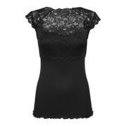 Rosemunde Feminin Spetstopp Black, Dam