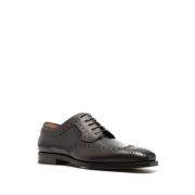 Salvatore Ferragamo Blu Calf Hickory Pala Vega Läderskor Brown, Herr