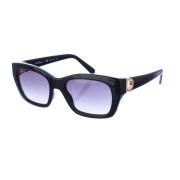 Salvatore Ferragamo Oval Acetat Solglasögon Black, Dam