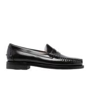 Sebago Klassiska Penny Loafers i Svart Läder Black, Herr