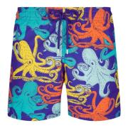 Vilebrequin Octopussy Purple Blue Badshorts Blue, Herr