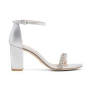 Stuart Weitzman Highshine Kristallsandal Gray, Dam