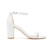 Stuart Weitzman Tidlösa minimalistiska platta sandaler White, Dam