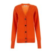 Jil Sander Mysig Orange Ullkardigan Orange, Dam