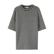 Jil Sander Grå Randig Rundhalsad T-Shirt Gray, Herr