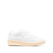 Jil Sander Vita Sneakers med Präglat Logotyp White, Dam