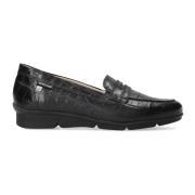 Mephisto Svarta läder slip-on skor för kvinnor Black, Dam