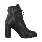 Tamaris Svarta Läder Ankelboots Black, Dam