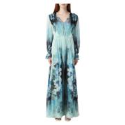 Alberta Ferretti Maxi Klänning Blue, Dam