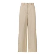 Alberta Ferretti Wide Trousers Beige, Dam