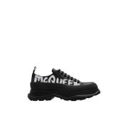 Alexander McQueen Läderplattformsneakers Black, Herr