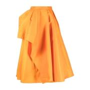 Alexander McQueen Orange A-Linje Midi Kjol Orange, Dam