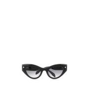 Alexander McQueen Studded svart acetat solglasögon Black, Dam