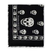 Alexander McQueen Svart Vinterscarf - Stilfull och Varm Black, Dam