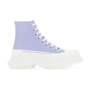 Alexander McQueen Lila Läder Tread Slick Sneakers Purple, Dam