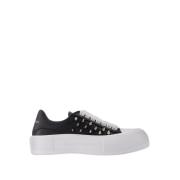 Alexander McQueen Svarta Silver Läder Sneakers Multicolor, Dam