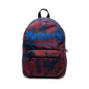 Alexander McQueen Graffiti Logo-Print Ryggsäck Red, Herr