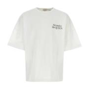 Alexander McQueen Oversize Vit Bomull T-Shirt White, Herr