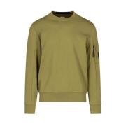 C.p. Company Diagonal Fleece Crew Neck Sweatshirt Green, Herr