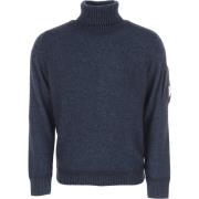 C.P. Company Stilfull Stickad Rollneck Tröja Blue, Herr