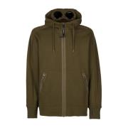 C.P. Company Diagonal Fleece Goggle Hoodie Green, Herr