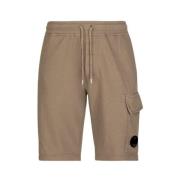 C.p. Company Lätta Fleece Shorts med Linsdetalj Beige, Herr