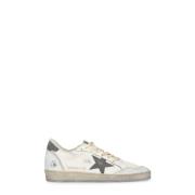 Golden Goose Använda lädersneakers med kontrasterande stjärnlogo White...