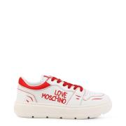 Love Moschino Kvinnors Lädersneakers - V?r/Sommar Kollektion White, Da...