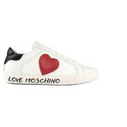 Love Moschino Svart/Vit Röd Hjärta White, Dam