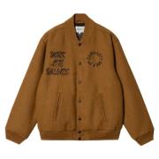 Carhartt Wip Arbets Varsity Bomber Jacka Brown, Herr