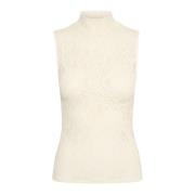 Gestuz Spets Tank Top Bluser 10908305 Egret Beige, Dam