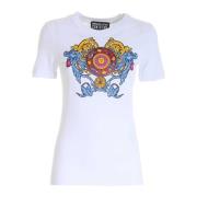 Versace Jeans Couture Regalia Logo Print T-Shirt White, Dam