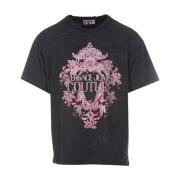 Versace Jeans Couture Ikoniskt Logotyp T-Shirt för Kvinnor Gray, Dam