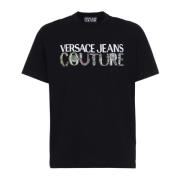 Versace Jeans Couture Organisk Bomull Märkeslogga T-Shirt Black, Herr