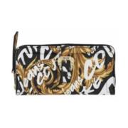 Versace Jeans Couture Svart Logo Brush Couture Plånbok Multicolor, Dam