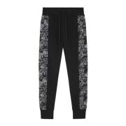 Versace Jeans Couture Svarta bomullssportbyxor för män Black, Herr