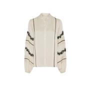 Fabienne Chapot Dune Blus med Ballongärmar Beige, Dam